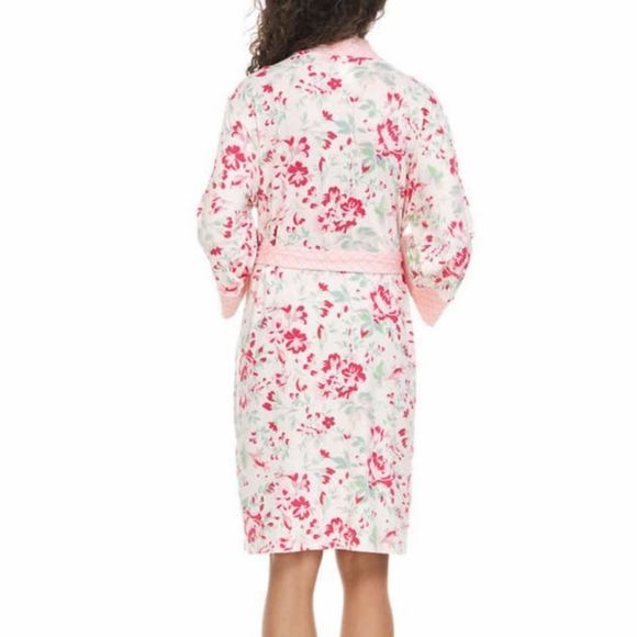 NEW Pink Floral Pretty Soft Comfort Fit Flora Nikrooz Ladies' Robe - Picture 2 of 4